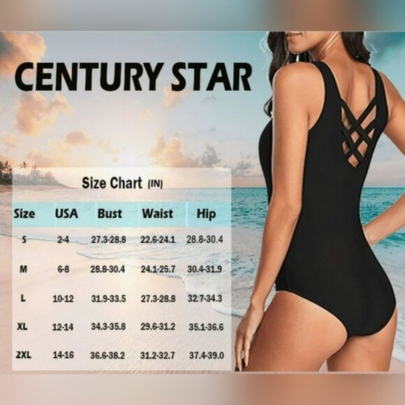 Century Star Ombre Strappy Back One Piece Swimsuit In Blue Size Medium - Picture 5 of 6